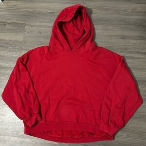 GAP Cropped Oversized Boxy Fit Bright Red Hoodie